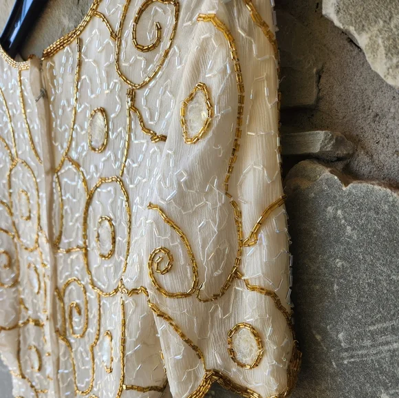 Vintage beaded 80s sequin top - Picture 5 of 7